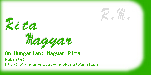 rita magyar business card